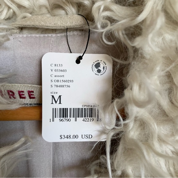 Rare Free People Suede Floral Embroidered Fur Trimmed Vest NWT - Picture 4 of 7